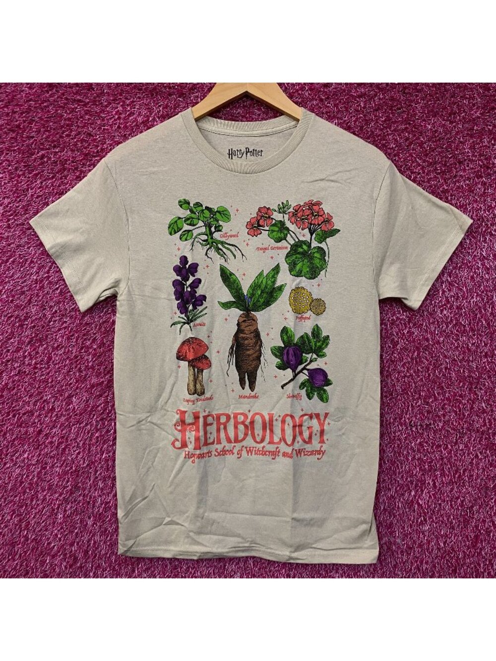 Harry Potter Hogwarts Herbology Graphic T-Shirt Small